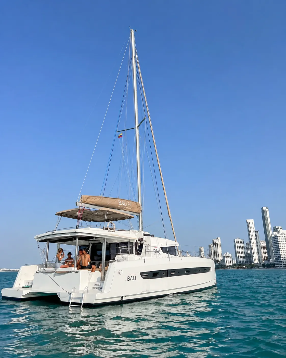 Private catamaran charter off Cartagena