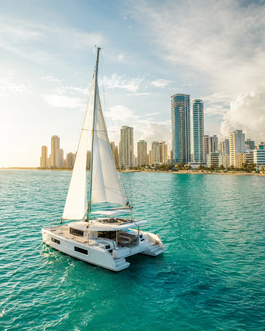 Chárter de catamarán privado organizado por un concierge en Cartagena