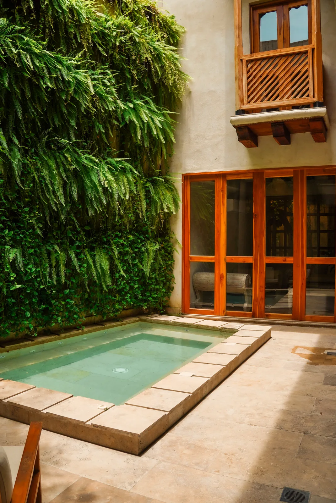 Private colonial villa courtyard with pool in Cartagena's Old City