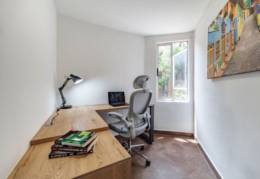 Home office desk at Balcony apartment, Medellin