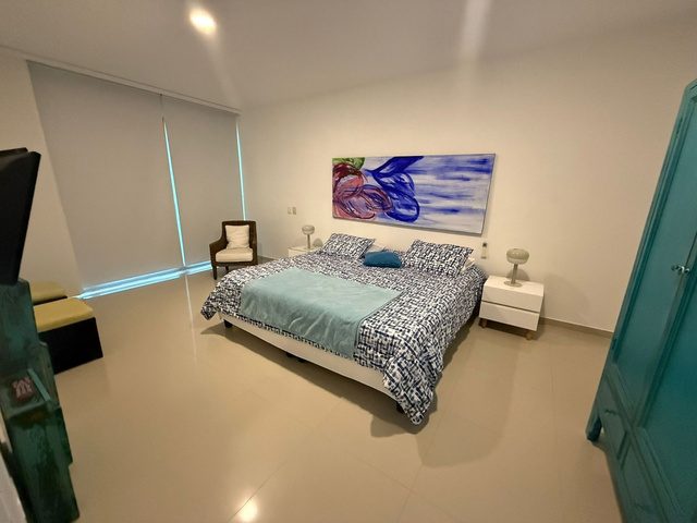 Habitación principal con cama doble en Boquilla Loft, Cartagena