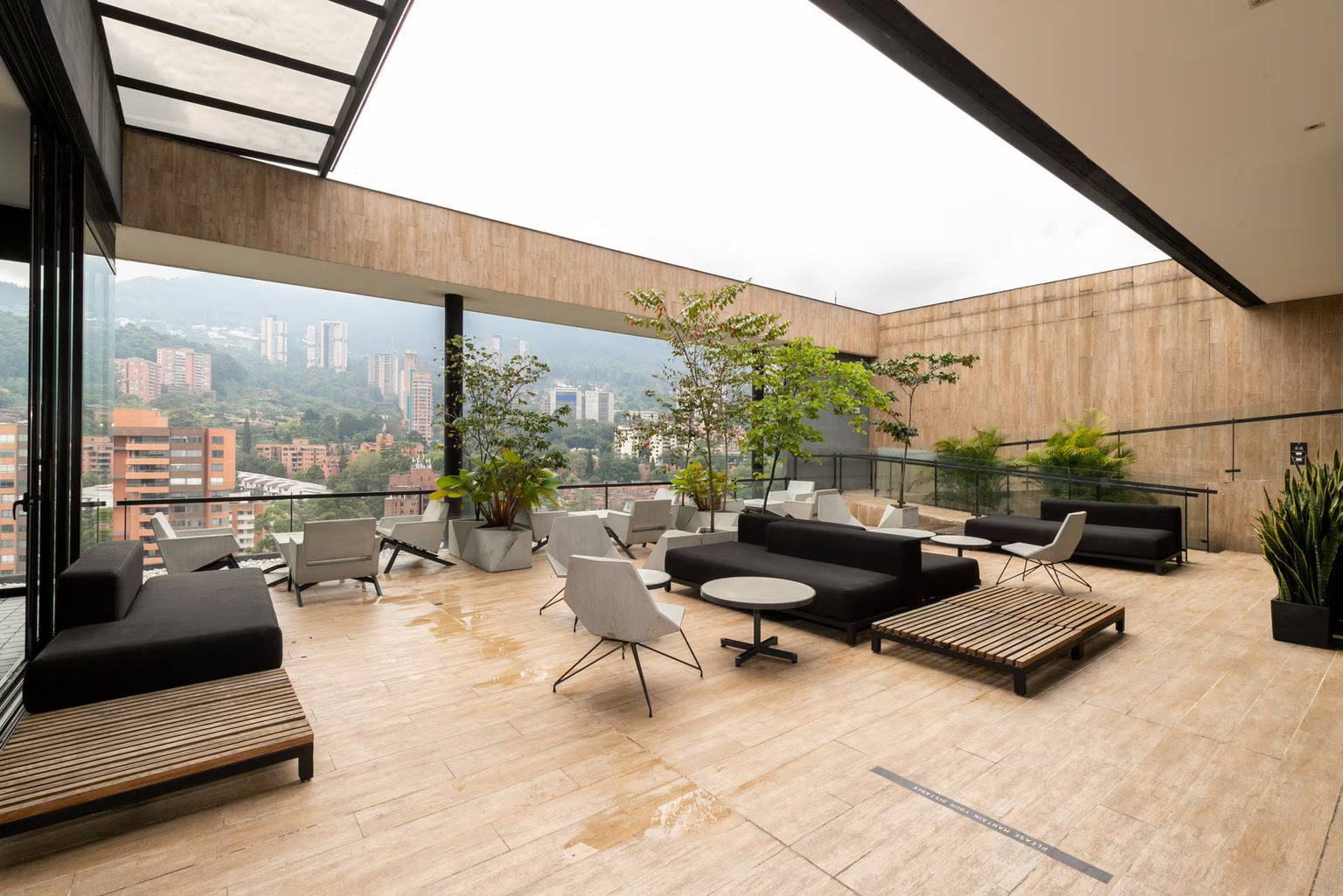 Rooftop lounge terrace at Energy Living, El Poblado