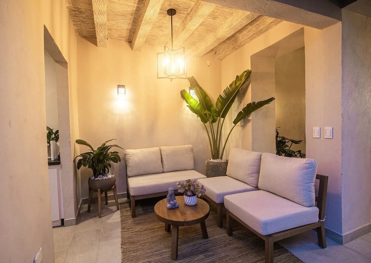 Lounge area beside the courtyard at Iconic Center